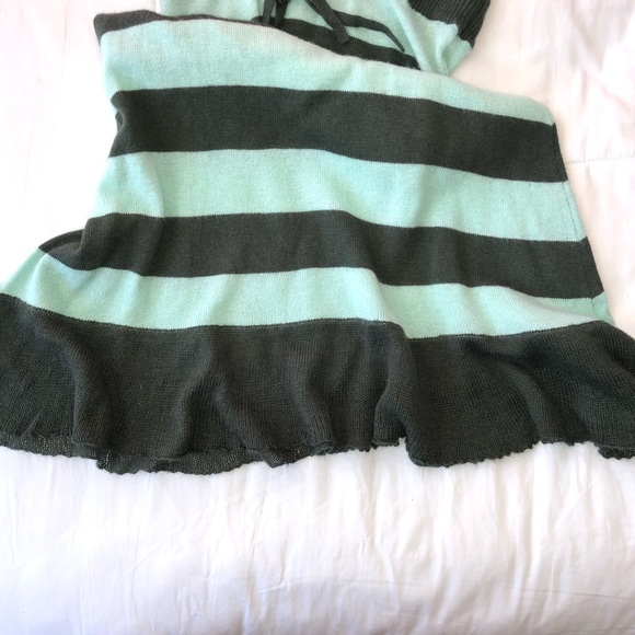 Free People Sweater Dress Tunic Top Wool Angora Blend Green Stripe Size XS VTG - Picture 5 of 9